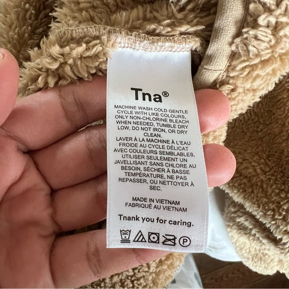 TNA Tan Fuzzy Zip Mockneck - Picture 7 of 7